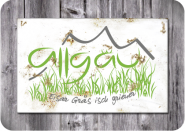 Blechpostkarte »Gräs isch griener« Gräs isch griener