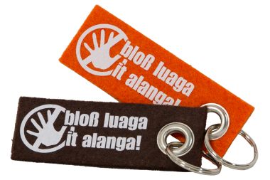 Filz-Anhänger »bloß luaga« orange