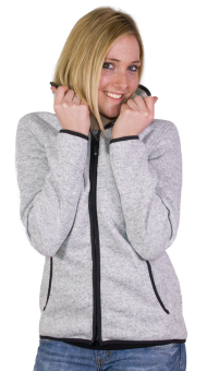 Strick-Fleece-Jacke DA | hellgrau-meliert 