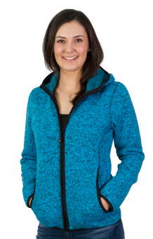 Strick-Fleece-Jacke DA | türkis-meliert 