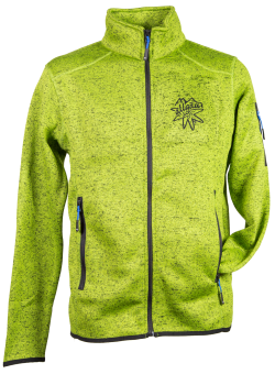 Strick-Fleece-Jacke HE | kiwigrün-meliert 