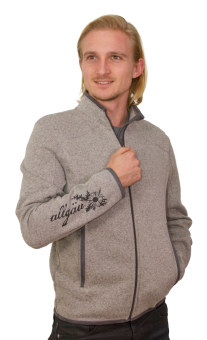 Strick-Fleece-Jacke HE | grau-meliert 