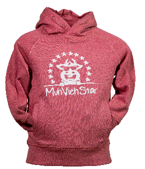 Kinder Kapuzenpulli »MuhViehStar"| rot/pink-meliert 