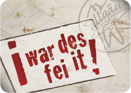 Blechpostkarte »i war des fei it« I war des fei it