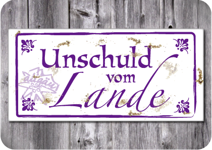 Blechpostkarte »Unschuld vom Lande« Unschuld vom Lande
