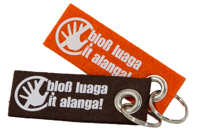 Filz-Anhänger »bloß luaga« orange