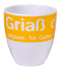 Tasse »Griaß di« weiß/gelb